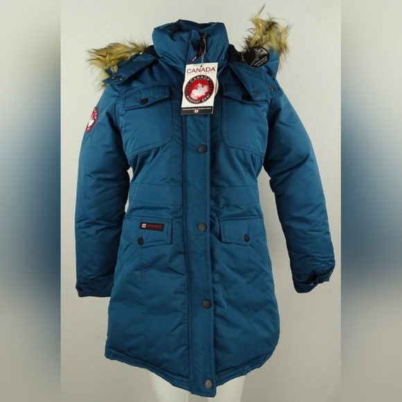 Canada Weathergear Goose Blue Parka with Fur Hood Size: 2X NWT - Picture 1 of 14